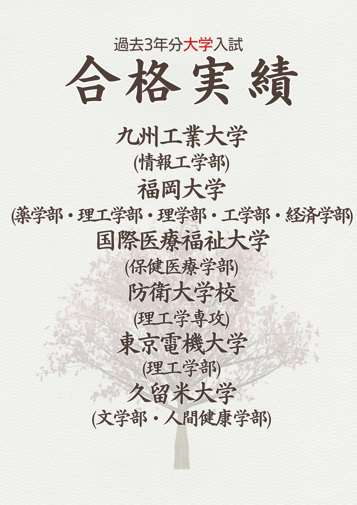 合格実績(大学)津福教室