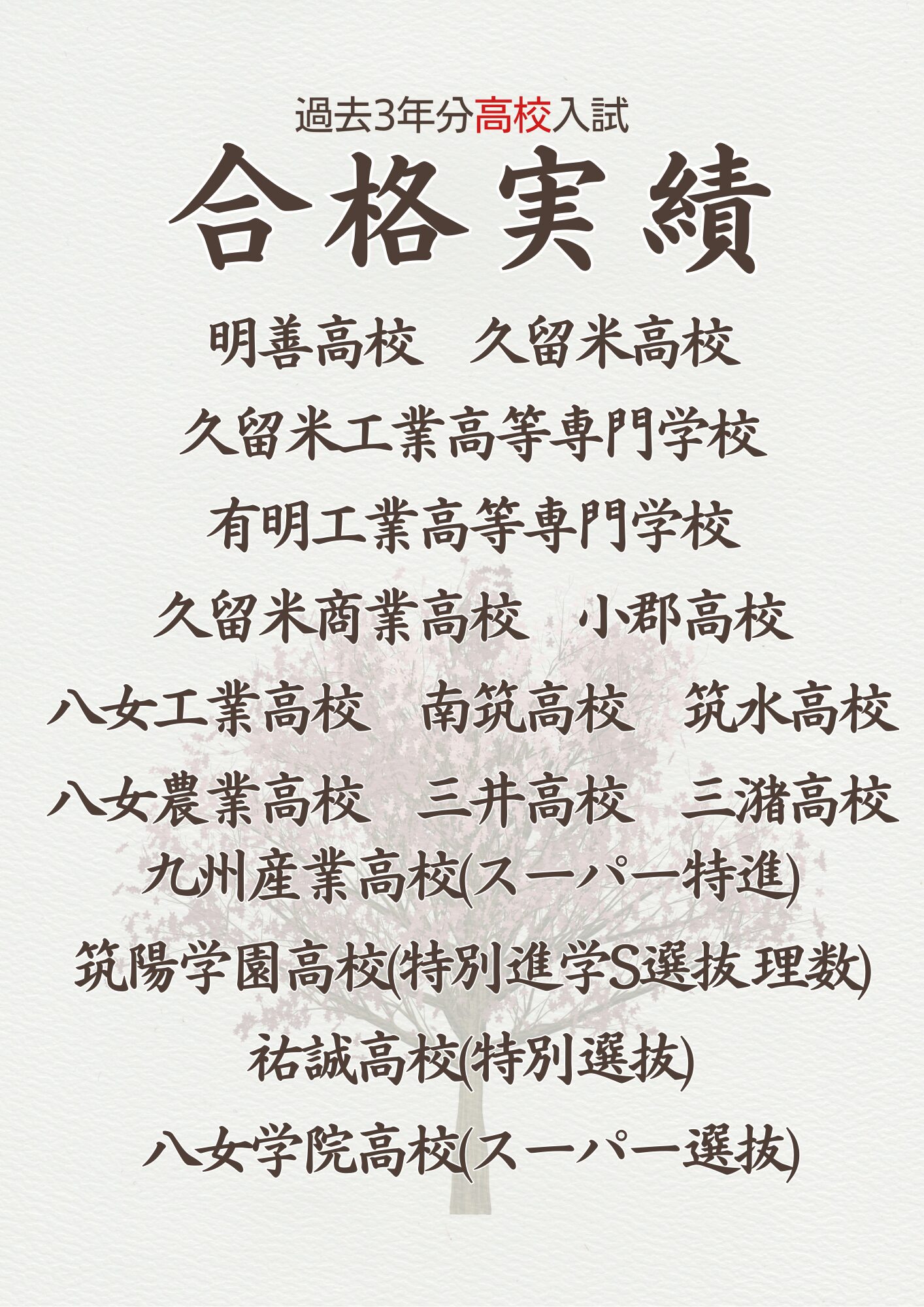 合格実績(高校)津福教室